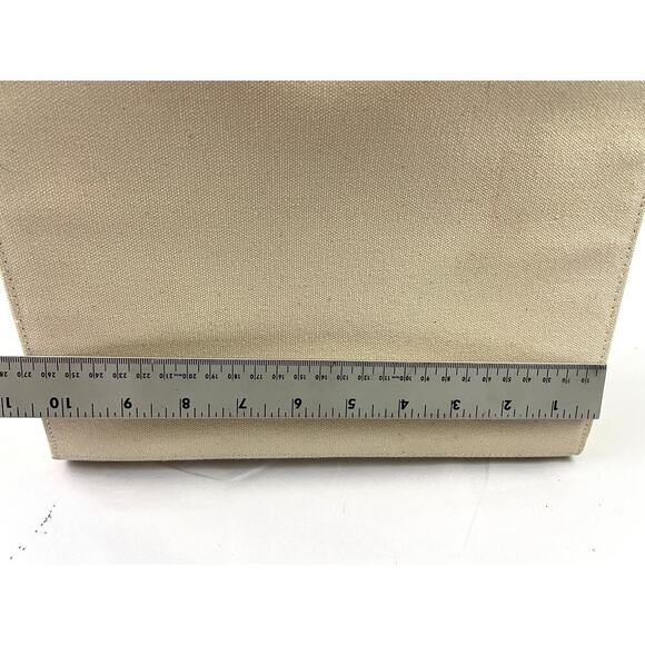 VTG Kate Spade Tote Bag Beige Pink Canvas Handbag Solid Stripe - Picture 5 of 16